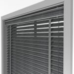 50 mm Hasır Antrasit Siyah Desenli Koyu Gri Kumaş Jaluzi - Görsel 6