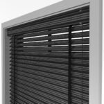 50 mm Hasır Gri Şeritli Siyah Kumaş Jaluzi - Görsel 6