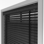 50 mm Hasır Gri Geometrik Şeritli Siyah Kumaş Jaluzi - Görsel 6