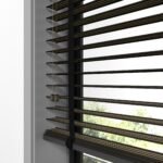 50 mm Hasır Krem Şeritli Siyah Kumaş Jaluzi - Görsel 5