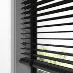 50 mm Hasır Gri Şeritli Siyah Kumaş Jaluzi - Görsel 5