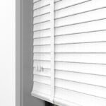 50 mm Hasır Dokulu Beyaz Kumaş Jaluzi - Görsel 3