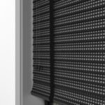 50 mm Hasır Gri Geometrik Şeritli Siyah Kumaş Jaluzi - Görsel 3