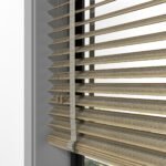 50 mm Hasır Antrasit Şeritli Kahve Kumaş Jaluzi - Görsel 2