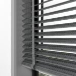 50 mm Hasır Antrasit Siyah Desenli Koyu Gri Kumaş Jaluzi - Görsel 2