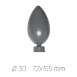 Rustik Perde Borusu 30 mm - Koyu Gri - Damla - Görsel 2