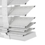 50 mm Hasır Dokulu Beyaz Kumaş Jaluzi