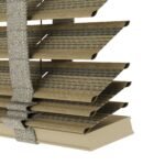 50 mm Hasır Antrasit Şeritli Kahve Kumaş Jaluzi