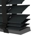 50 mm Hasır Siyah Kumaş Jaluzi