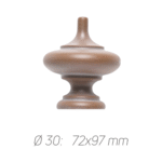 Rustik Perde Borusu 30 mm - Açık Kahve - Krem Eskitme - Topaç - Görsel 2