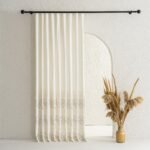 Ekru Yaprak Nakış Desen Fon Perde | Silva - Görsel 2