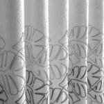 Açık Gri Yaprak Nakış Desen Fon Perde | Silva - Görsel 3