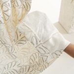 Ekru Yaprak Nakış Desen Fon Perde | Silva - Görsel 5