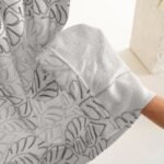 Açık Gri Yaprak Nakış Desen Fon Perde | Silva - Görsel 5