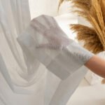 Krem Foldet Keten Desen Tül Perde | Calvora