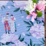 Blue - White Rose Kumaş Amerikan Servis 4'lü Set - 35X50