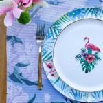 Blue - White Rose Kumaş Amerikan Servis 4'lü Set - 35X50 - Görsel 3