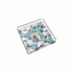 Blue - White Rose Pleksi Tepsi - PT2106 - 25x25cm