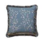 Çiçek Tasarımlı Mavi Yastık - EY314