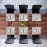 Çizgisel Tasarım Kumaş Amerikan Servis 4'lü Set 35X50CM - Görsel 5