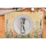 Colorful Mini Flowers Kumaş Amerikan Servis 4'lü Set 35X50CM