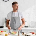 Gri Çiçek Tasarımlı Mutfak Önlüğü - Görsel 2