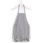 Gri Çiçek Tasarımlı Mutfak Önlüğü - Görsel 3