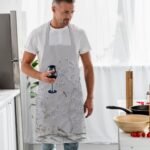 Gri Çiçek Tasarımlı Mutfak Önlüğü - Görsel 4