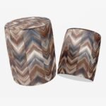 Kahverengi Geometrik Puf - Görsel 4