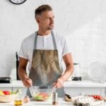 Kahverengi Palmiye Yaprak Detaylı Mutfak Önlüğü - Görsel 3