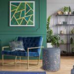 Mavi Çiçek Tasarımlı Puf