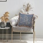 Mavi Çiçek Tasarımlı Yastık - EY304 - Görsel 4