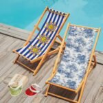 Mavi Çizgili Katlanabilir Şezlong - SZL05 - Görsel 7