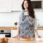 Mavi Geometrik Desen Mutfak Önlüğü