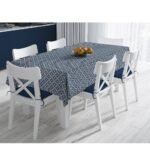 Mavi Geometrik Masa Örtüsü 160x220CM - Görsel 4