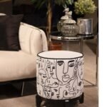 No Face Ahşap Ayaklı Puf