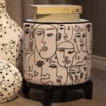 No Face Ahşap Ayaklı Puf - Görsel 2