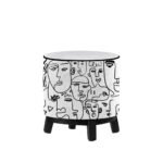 No Face Ahşap Ayaklı Puf - Görsel 3