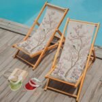 Pembe Çiçek Tasarımlı Şezlong - SZL304 - Görsel 3