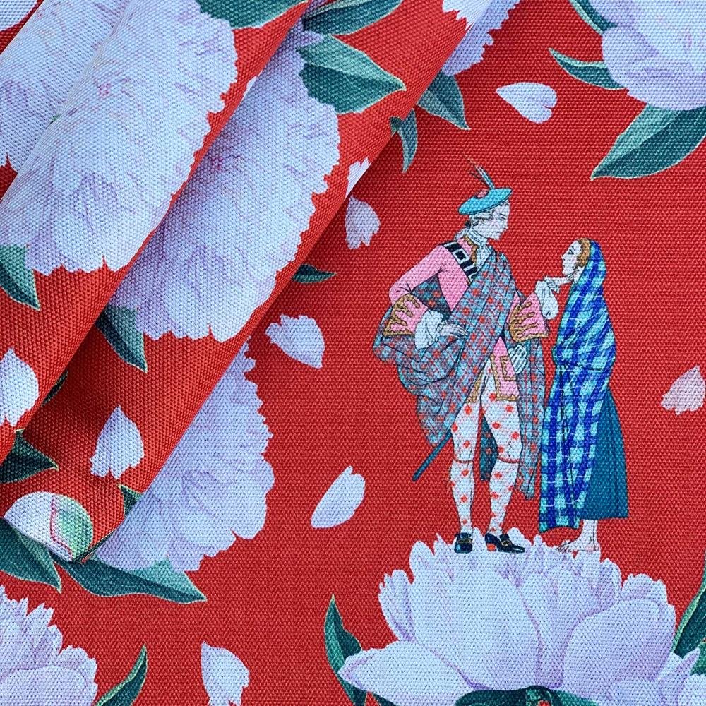 Red - White Rose Kumaş Amerikan Servis 4'lü Set - 35X50 - Görsel 2