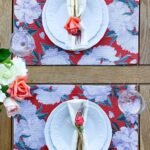 Red - White Rose Kumaş Amerikan Servis 4'lü Set - 35X50 - Görsel 6