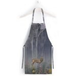 Red Mini Flowers And Gazels Mutfak Önlüğü - Görsel 2