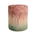 Red Mini Flowers And Gazels Puf