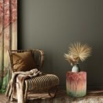 Red Mini Flowers And Gazels Puf - Görsel 2