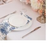 Saklı Bahçe - Mavi Kumaş Amerikan Servis 4'lü Set - Görsel 5