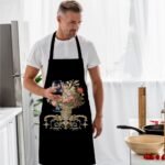 Siyah Figüratif Çiçek Mutfak Önlüğü - AP111 - Görsel 2