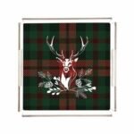 Tartan Geyiği Pleksi Tepsi 25X25CM