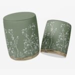 Yeşil Çiçek Tasarımlı Puf