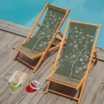 Yeşil Çiçek Tasarımlı Şezlong - SZL314 - Görsel 4