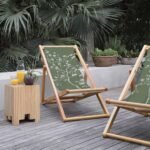 Yeşil Çiçek Tasarımlı Şezlong - SZL314 - Görsel 6